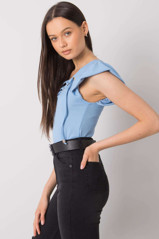 Gaiši zila blūze ar Waverly šņorēm