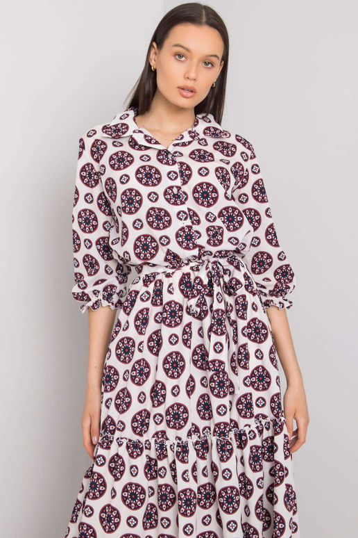 Balta un sarkana kleita ar apdrukām...