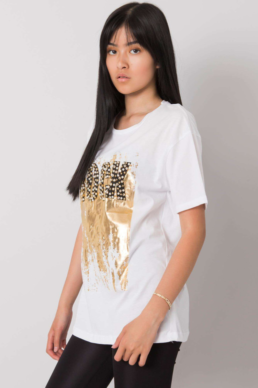 Balts T-krekls ar ingvera apdruku