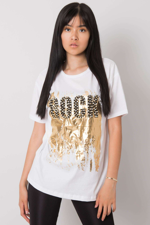 Balts T-krekls ar ingvera apdruku