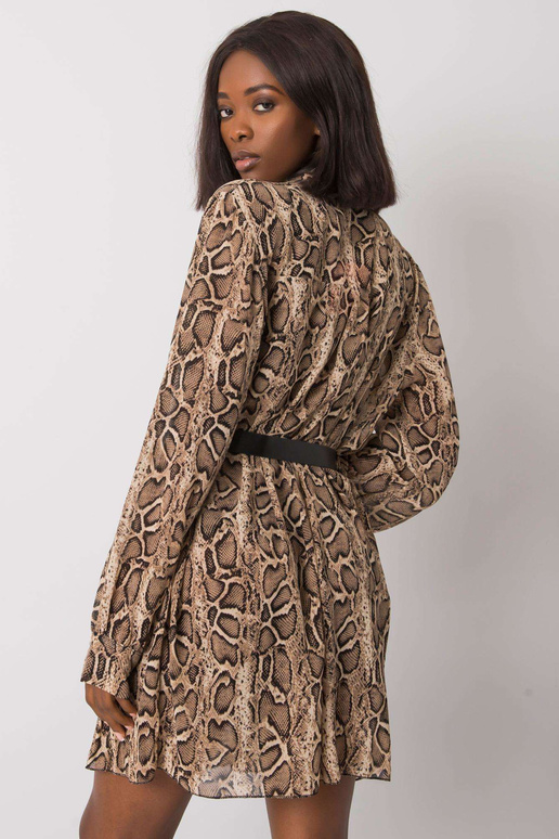 Bēša un melna Aishan kroku kleita