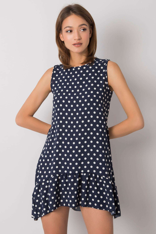 Tumši zila punktveida kleita... Tumši zila punktveida kleita...