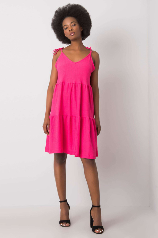 Rozā volānu kleita Manon RUE PARIS