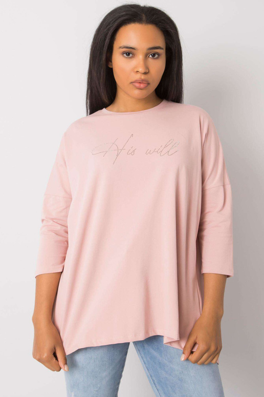 Netīri rozā plus izmēra blūze ar...