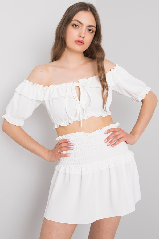 Balts īss topiņš ar volānu Arnika OCH...