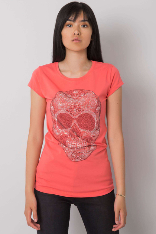 Koraļļu T-krekls ar galvaskausu