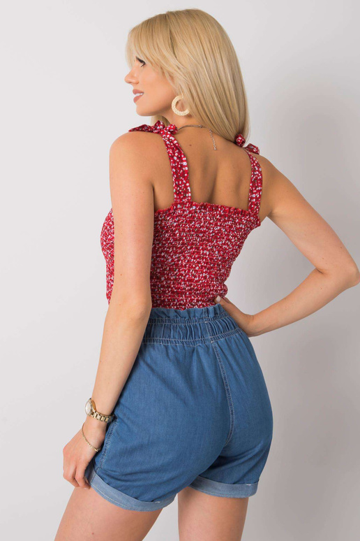 Sarkano ziedu tops Thalia RUE PARIS