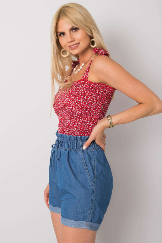 Sarkano ziedu tops Thalia RUE PARIS