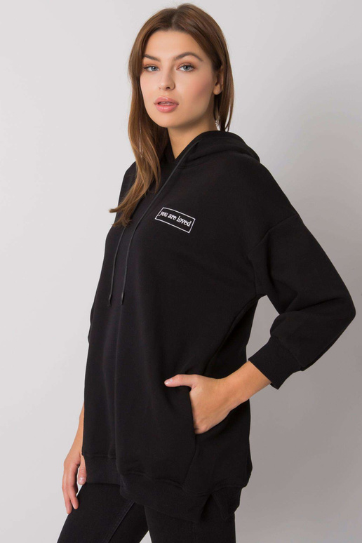 Melns Leora sporta krekls ar kabatām Melns Leora sporta krekls ar kabatām