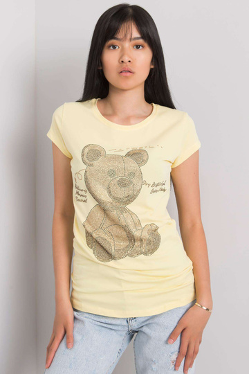 Gaiši dzeltens t-krekls ar... 2