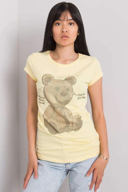 Gaiši dzeltens t-krekls ar Misha...