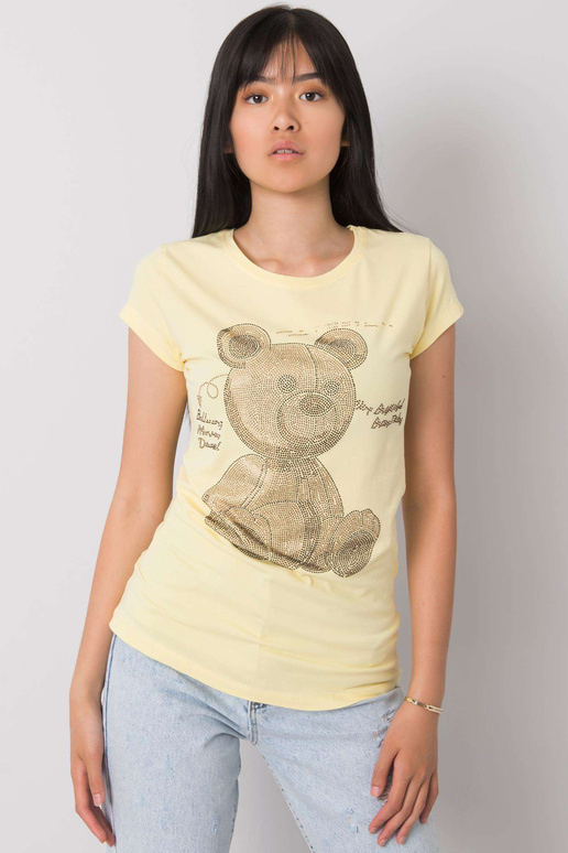Gaiši dzeltens t-krekls ar Misha...