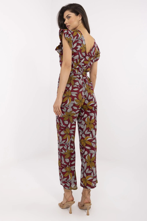 Burgundijas Casja raksta kombinezons