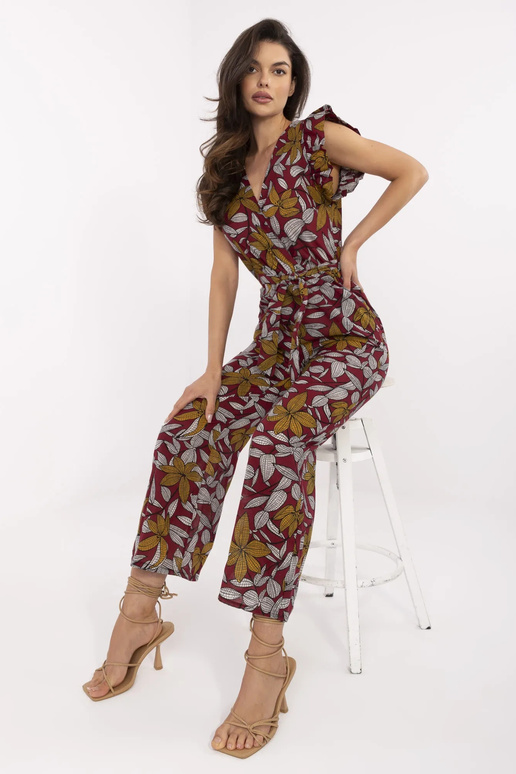 Burgundijas Casja raksta kombinezons