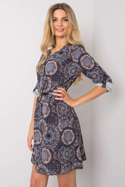 Tumši zila kleita ar Kaipo rakstiem