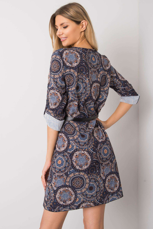 Tumši zila kleita ar Kaipo rakstiem