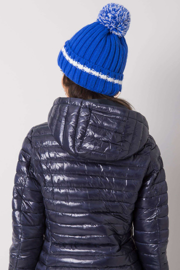 Zila cepure ar pomponu 2