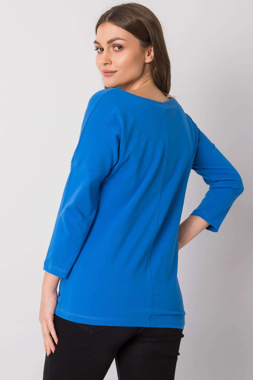 Tumši zila kokvilnas blūze ar...