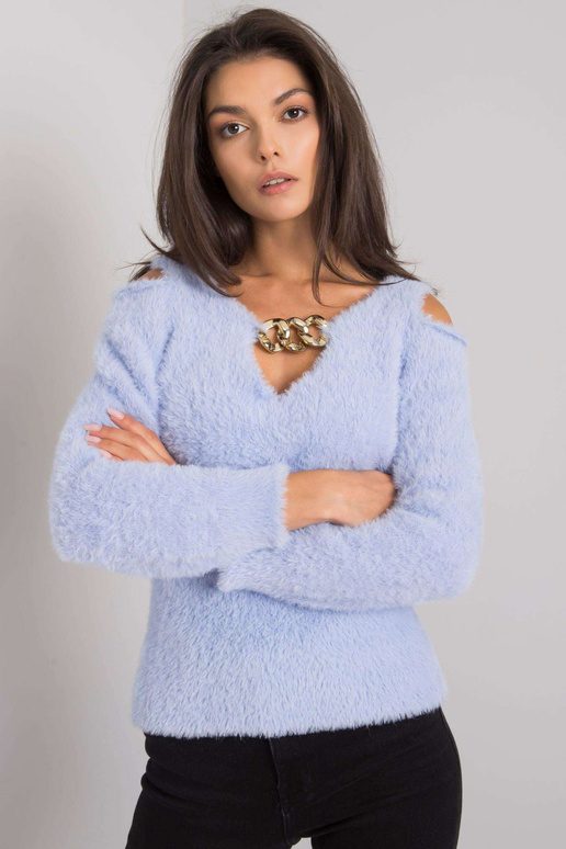 Gaiši zils džemperis ar izgriezumiem...