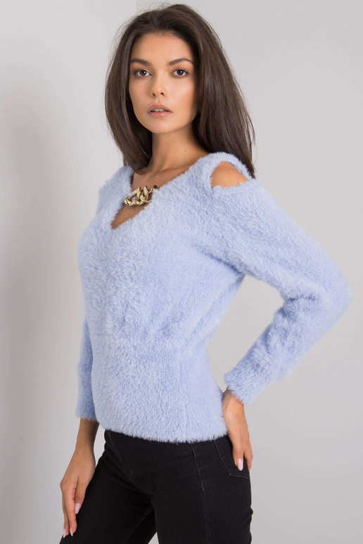 Gaiši zils džemperis ar izgriezumiem...