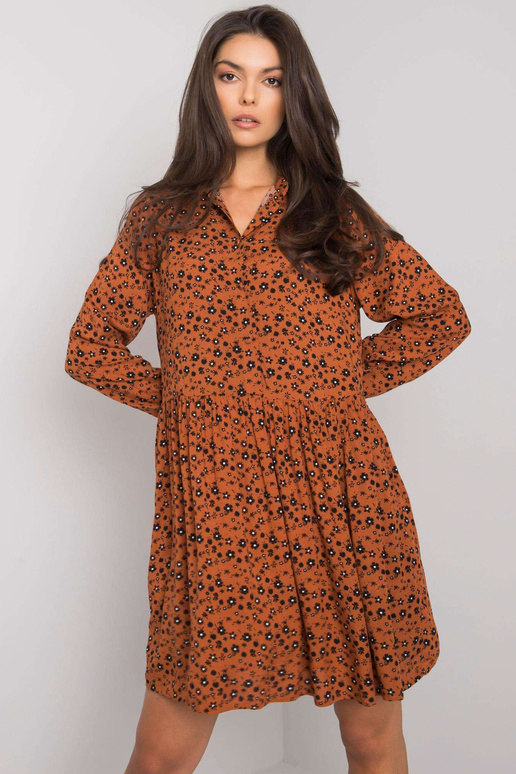 Brūna kleita ar apdrukām Rima FRESH MADE