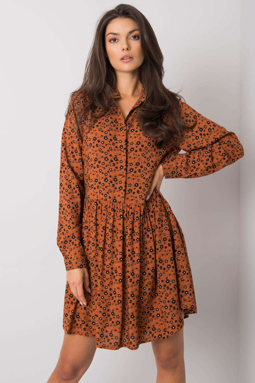 Brūna kleita ar apdrukām Rima FRESH MADE