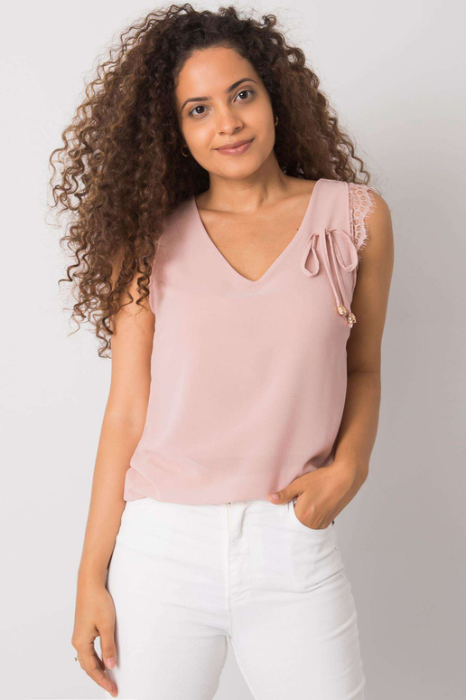 Netīri rozā tops ar safīra mežģīnēm