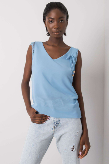 Zila safīra mežģīņu tops