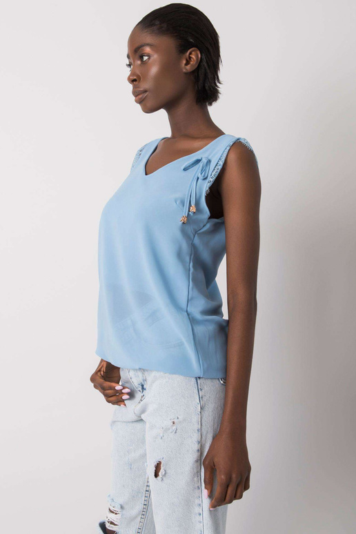 Zila safīra mežģīņu tops