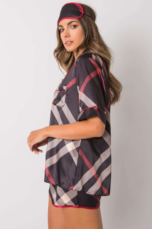 Melna divdaļīga rūta pidžama