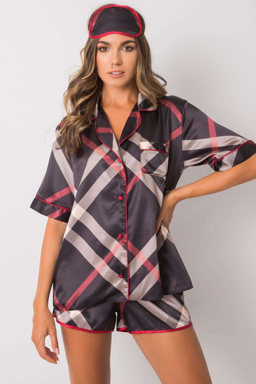 Melna divdaļīga rūta pidžama