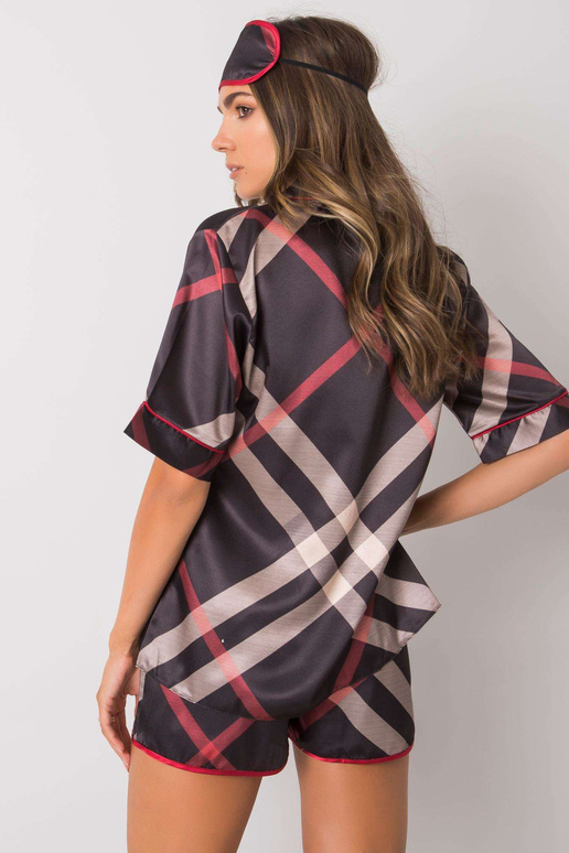 Melna divdaļīga rūta pidžama