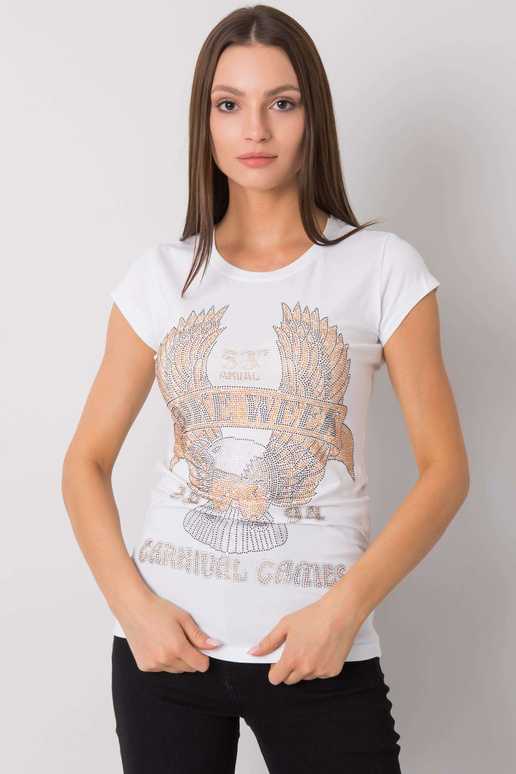 Balts T-krekls ar Haley aplikāciju