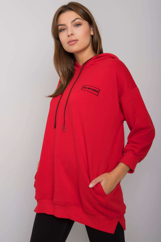 Sarkans Leora sporta krekls ar kabatām