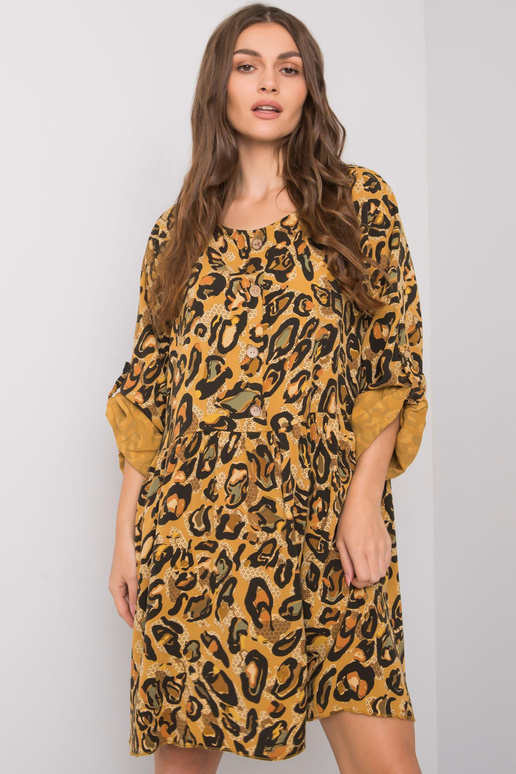 Dzeltena Earlene viskozes kleita Dzeltena Earlene viskozes kleita