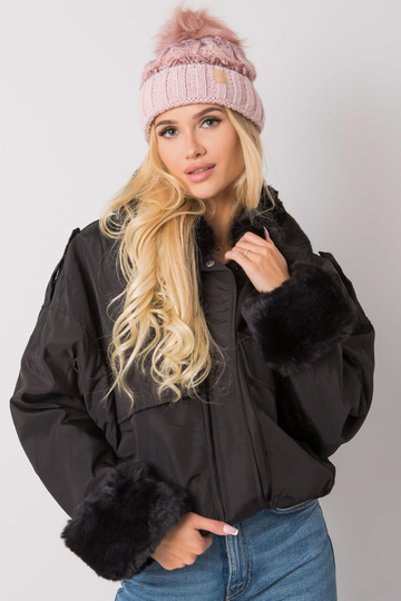 Rozā ziemas cepure ar pušķi...