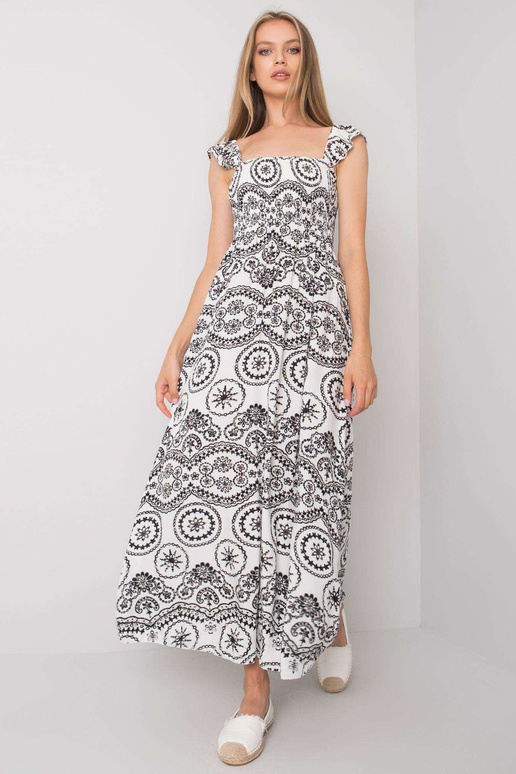 Balta un melna Tayla maxi kleita