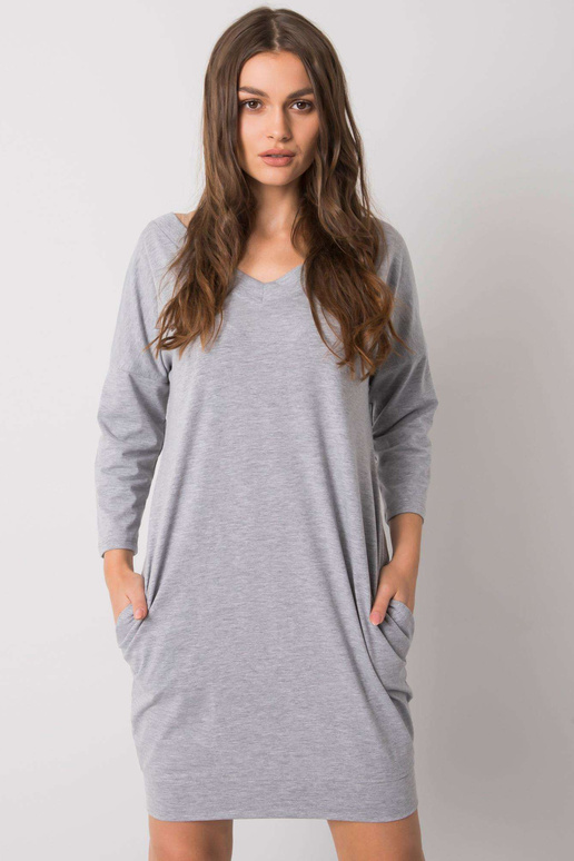 Pelēka Abijah kokvilnas kleita