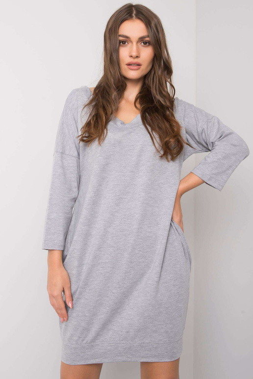 Pelēka Abijah kokvilnas kleita