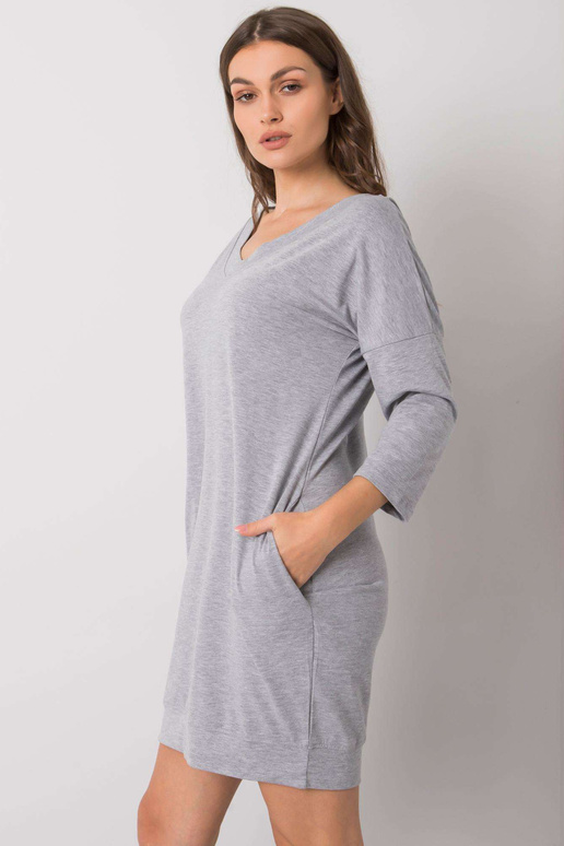 Pelēka Abijah kokvilnas kleita