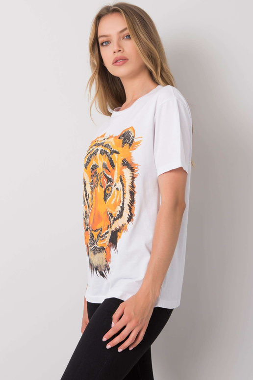 Balts T-krekls ar Tīģera apdruku