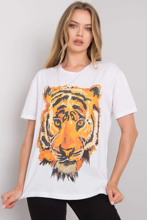 Balts T-krekls ar Tīģera apdruku