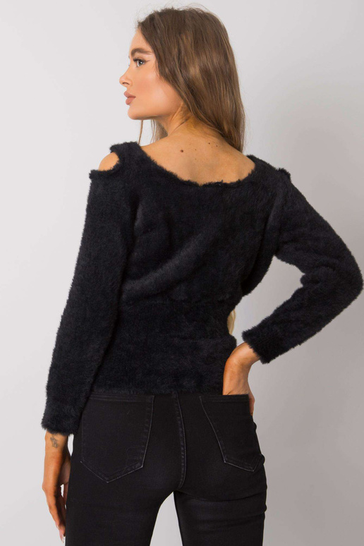 Melns izgriezuma džemperis Leandre...