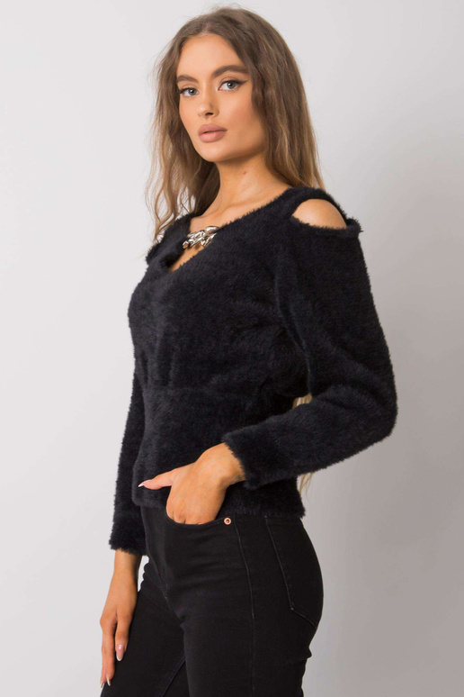 Melns izgriezuma džemperis Leandre...