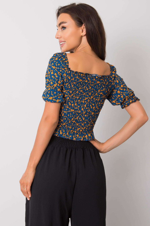 Zila blūze ar volāniem Laria RUE PARIS Zila blūze ar volāniem Laria RUE PARIS