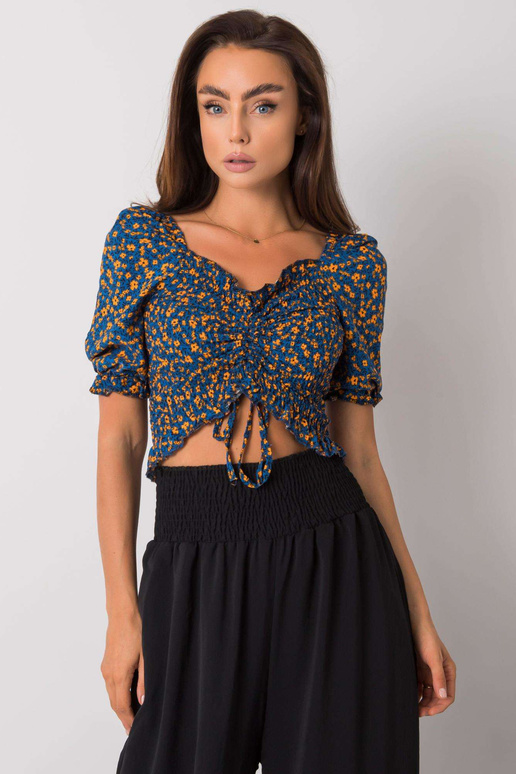 Zila blūze ar volāniem Laria RUE PARIS Zila blūze ar volāniem Laria RUE PARIS