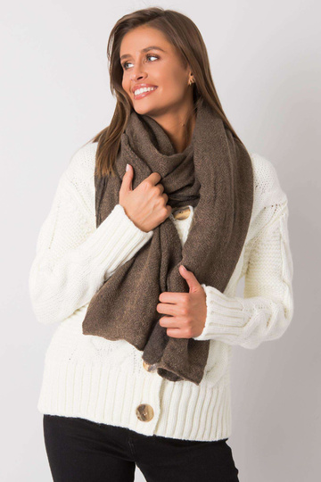 Tumši bēša adīta šalle