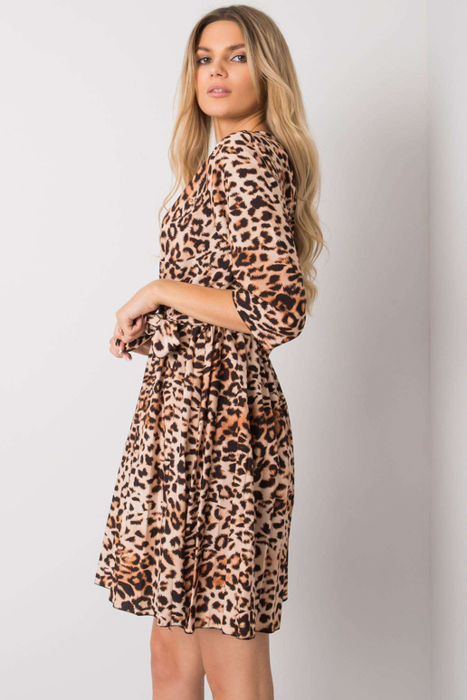 Bēša un melna leopterna kleita Abhiri