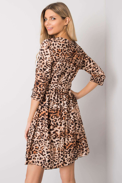 Bēša un melna leopterna kleita Abhiri