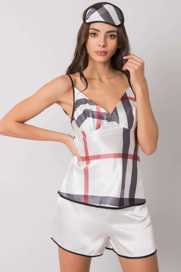 Balts rūtains guļamkomplekts